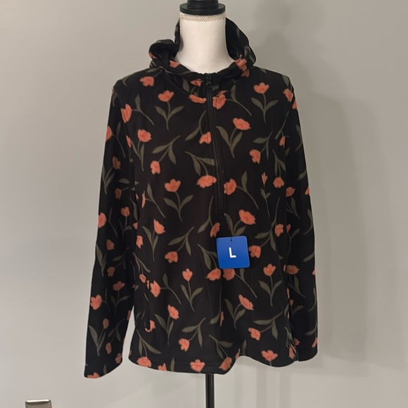 NWT - O'Neill Hooded Polar Fleece - Flower Print - Picture 1 of 4